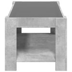vidaXL Table basse avec LED gris béton 93x53x45 cm bois d'ingénierie