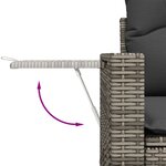 Ensemble de Canapé de Jardin de 12 Pièces avec Coussins Gris Rattan Poly Acacia