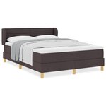 Lit Box Spring vidaXL avec Matelas Marron Foncé 140x190 cm Tissu