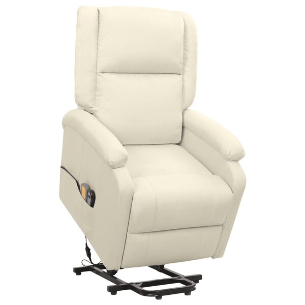 vidaXL Fauteuil de massage Crème Tissu