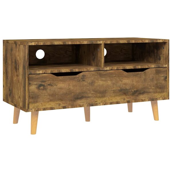 vidaXL Meuble TV chêne fumé 90x40x48 5 cm bois d'ingénierie
