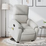 vidaXL Fauteuil inclinable de massage gris clair tissu microfibre
