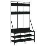 vidaXL Porte-vêtements et rangement des chaussures noir 100x40x184 cm