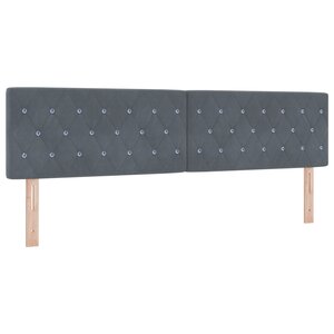 vidaXL Tête de Lit LED Capitonnée avec Boutons en Cristal Gris Foncé 90 cm Velours