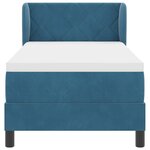 Lit box spring vidaXL avec matelas bleu foncé 80x200 cm en velours