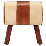 vidaXL Banc saut de cheval 38 cm marron cuir véritable et manguier