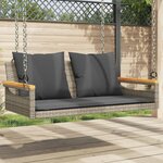 vidaXL Balancelle avec coussins gris 109x62x40 cm résine tressée