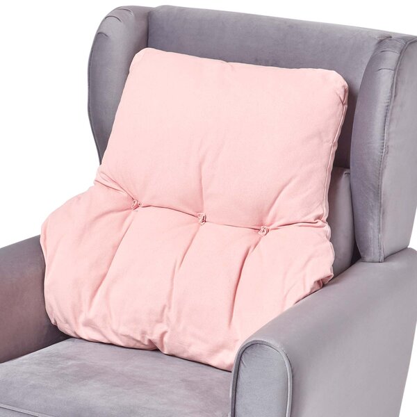 Coussin lombaire ergonomique en coton  Rose - HOMESCAPES