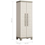 Keter Armoire de rangement à étagères Excellence Beige et taupe 182 cm