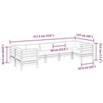 vidaXL Salon de jardin 7 Pièces avec coussins cire marron bois pin massif