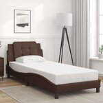 vidaXL Cadre de lit avec lumières LED marron 100x200 cm similicuir