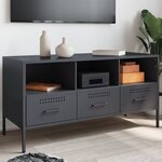 vidaXL Meuble TV anthracite 100 5x39x50 5 cm acier laminé à froid