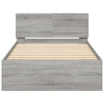 vidaXL Cadre de lit avec tête de lit sonoma gris 100x200 cm
