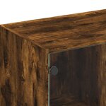 vidaXL Meuble TV avec portes en verre chêne fumé 102x37x42 cm