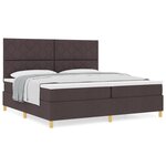 vidaXL Lit avec sommier et matelas Marron foncé 200x200 cm Tissu