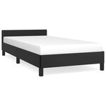 vidaXL Cadre de lit avec tête de lit sans matelas noir 90x200 cm