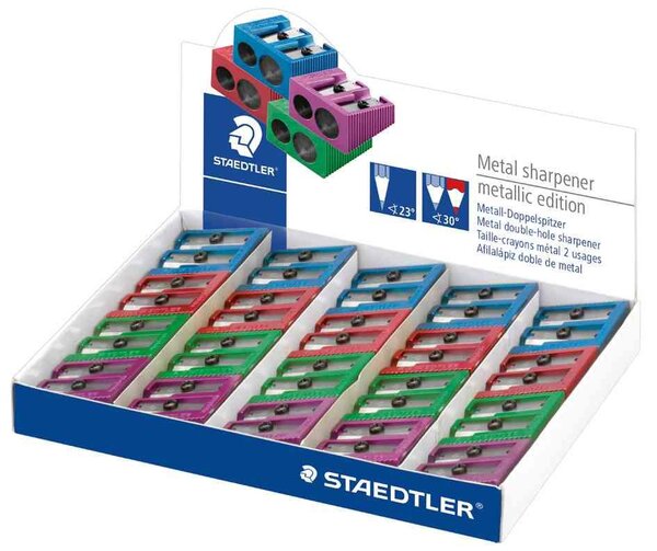 présentoir de 20 Taille-crayon à 2 trous Metallic STAEDTLER