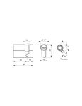 SP - Demi-cylindre de serrure 5G  30x10mm  laiton  anti-arrachement  5 clés