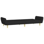 vidaXL Canapé-lit à 2 places avec repose-pied noir tissu