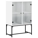 vidaXL Armoire latérale avec portes en verre blanc 69x37x100 cm