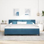 Lit à ressort vidaXL avec matelas et LED bleu foncé 200x200 cm en velours