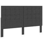 vidaXL Tête de lit touffetée Gris foncé Tissu 160x200 cm