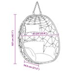 vidaXL Balançoire à œuf suspendue sans support Crème blanche Rattan poly