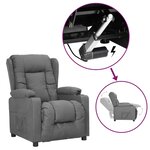 vidaXL Fauteuil Gris clair Tissu