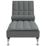 vidaXL Chaise longue de massage avec traversin gris foncé tissu