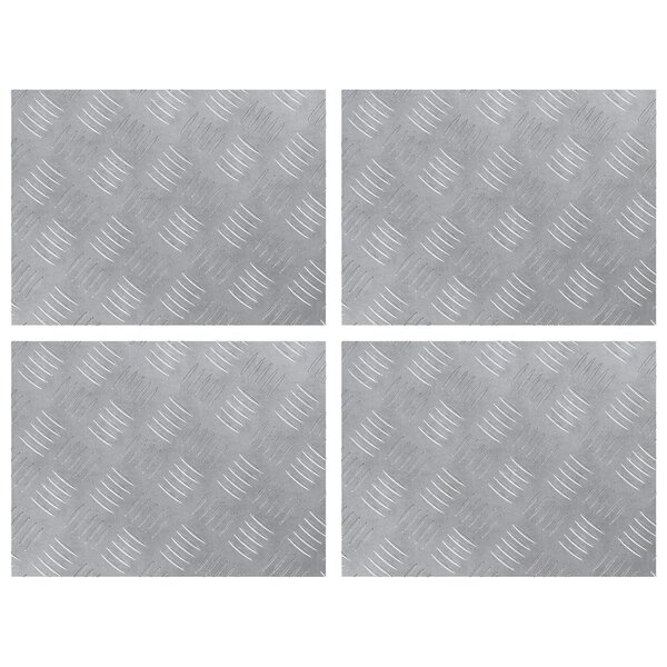vidaXL Plaques en Aluminium à Motif Losange 4 Pièces Antidérapantes 40x30 cm