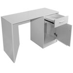 Bureau table meuble travail informatique avec tiroir et placard 100 cm blanc 0502060
