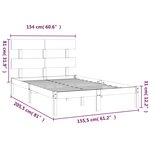 vidaXL Cadre de lit sans matelas gris 150x200 cm bois massif