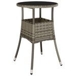 vidaXL Ensemble à manger de jardin et coussins 5 Pièces gris rotin verre