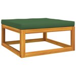 Salon de jardin meuble d'extérieur ensemble de mobilier 5 pièces avec coussins vert bois massif 02_0016510