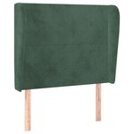vidaXL Tête de lit avec oreilles Vert foncé 83x23x118/128 cm Velours