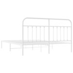 vidaXL Cadre de lit métal sans matelas et tête de lit blanc 160x200 cm