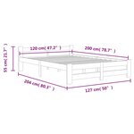 vidaXL Cadre de lit Blanc Bois de pin massif 120x200 cm