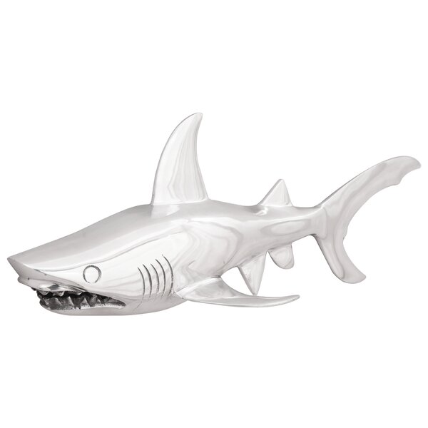 vidaXL Sculpture requin Argent 68x20x24 cm Aluminium