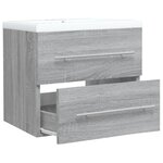 vidaXL Meuble lavabo avec bassin intégré Sonoma gris Bois d'ingénierie