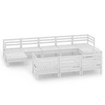 vidaXL Salon de jardin 10 Pièces Blanc Bois de pin massif