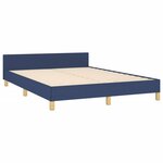 vidaXL Cadre de lit avec tête de lit Bleu 140x190 cm Tissu