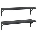 vidaXL Étagères murales 2 Pièces 75x23 5 cm noir acier inoxydable