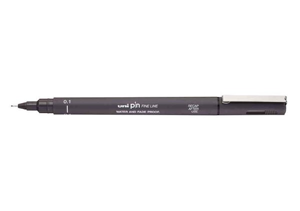 Feutre technique PIN 01200 GF 0,1 mm Gris foncé UNI-BALL