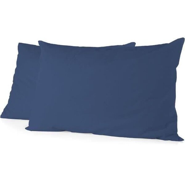 2 taies d'oreiller rectangulaires 50 x 70 cm -Bleu