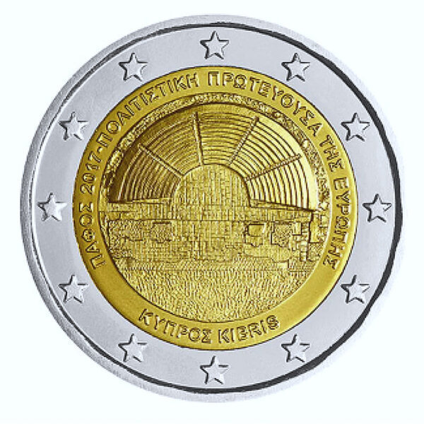 Monnaie 2 euros commémorative chypre 2017 - paphos
