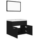 vidaXL Ensemble de meubles de salle de bain Noir Aggloméré