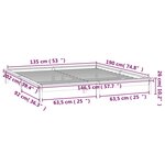 vidaXL Cadre de lit à LED sans matelas 135x190 cm bois massif