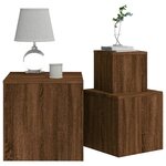 vidaXL Tables d'appoint 3 Pièces Chêne marron Bois d'ingénierie