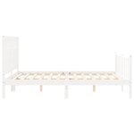 vidaXL Cadre de lit avec tête de lit blanc 160x200 cm bois massif