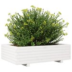 vidaXL Jardinière blanc 90x60x26 5 cm bois de pin massif